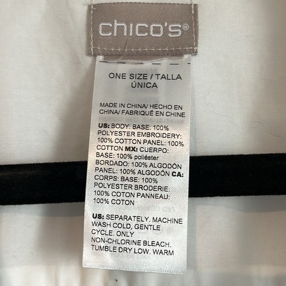CHICO'S EMBROIDERED LONG SLEEVE DUSTER WHITE SIZE ONE SIZE - Picture 7 of 10